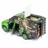 1 32 Simulation Car Model Dinosaur Transport Vehicle Light Sound Doors Open Alloy Pull Back Toy Gift Collection green