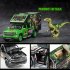 1 32 Simulation Car Model Dinosaur Transport Vehicle Light Sound Doors Open Alloy Pull Back Toy Gift Collection black