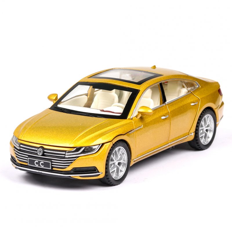 1:32 Simulation Car Model Light Sound Doors Open Alloy Pull Back Auto Toy Gift Collection yellow