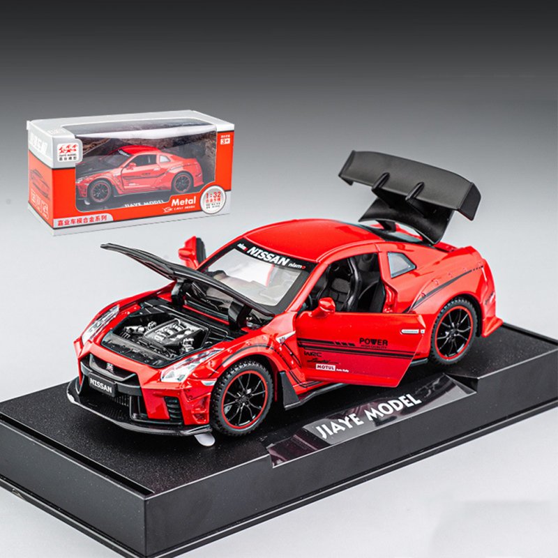 1:32 Simulation Car Model with Sound Light Gtr Alloy Car Toy Ornaments Red