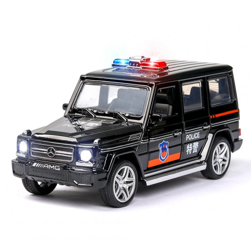 1:32 Simulation Police Car Children's Vehicle Toy with Sound Light Effect Home/Car/Bookshelf Decoration black