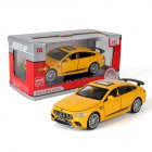 1:32 Simulation Racing Car Model Light Sound Effect Doors Open Alloy Pull Back Auto Toy Gift Collection yellow