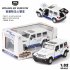 1 32 Simulation SUV Police Car Model Light Sound Effect Doors Open Alloy Pull Back Auto Toy Gift Collection white