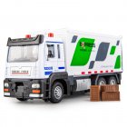 1/32 Simulation Truck With Sound Light Alloy Pull Back Car Model Ornaments For Boys Gifts Home Decoration White
