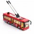 1 36 Scale Car Modeling Metal Alloy Trolleybus Voice Announcement Light Sound Toy for Kids Collect Box Packing  red