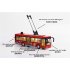 1 36 Scale Car Modeling Metal Alloy Trolleybus Voice Announcement Light Sound Toy for Kids Collect Box Packing  blue