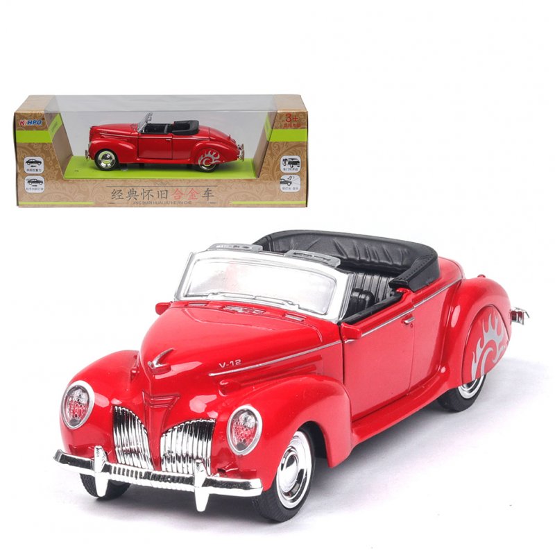 1/38 Simulation Alloy Convertible Classic Car with Sound and Light Children Toy Car  red