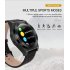 1 3inch Full Round Color Screen Smart Watch Fitness Band Heart Rate Monitor Leather Strap Smart Watch black