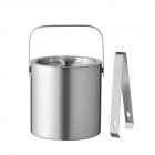 1.3l Double-wall Stainless Steel Insulated Ice Bucket With Ice Tong For Home Bar Outdoor Chilling Beer 1.3L dual layer K2-2
