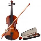 1/4 Beginner Violin Set Natural Solid Wood Beginner Violin With Rosin Bow Case Stringed Musical Instruments N101 as shown in the picture