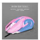1.5M Computer Accessories Mechanical Mouse Mute Sound DVA Game Wired Mouse Pink Mute - Colorful Light