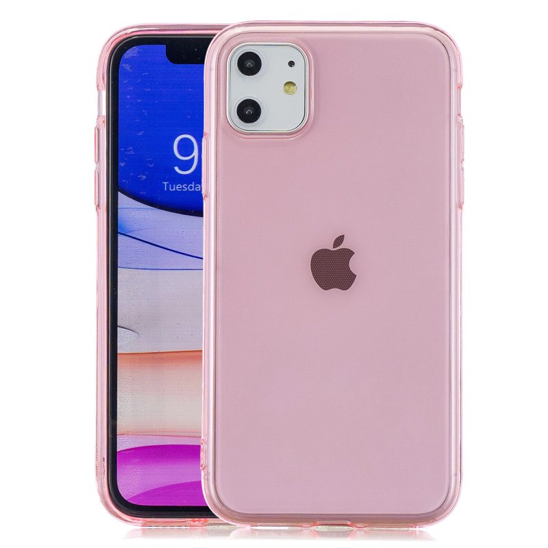 for iPhone 11 / 11 Pro / 11 Pro Max Clear Colorful TPU Back Cover Cellphone Case Shell Pink