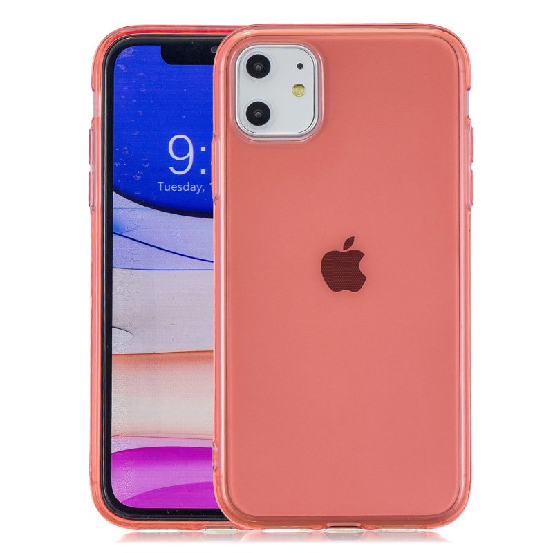 for iPhone 11 / 11 Pro / 11 Pro Max Clear Colorful TPU Back Cover Cellphone Case Shell Red