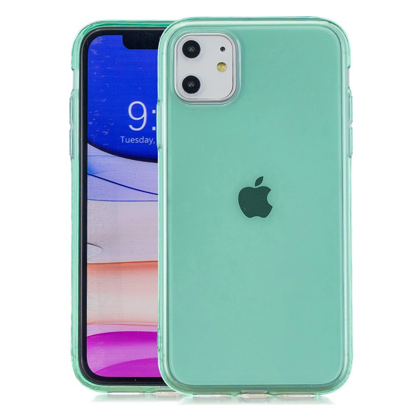 for iPhone 11 / 11 Pro / 11 Pro Max Clear Colorful TPU Back Cover Cellphone Case Shell Green