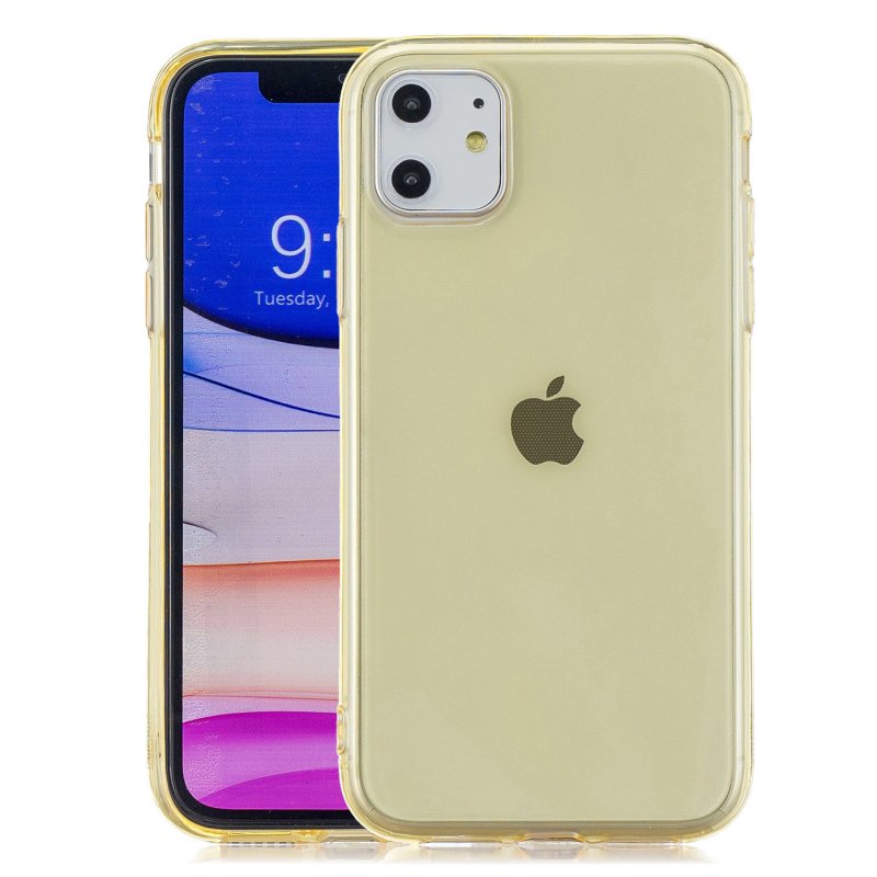 for iPhone 11 / 11 Pro / 11 Pro Max Clear Colorful TPU Back Cover Cellphone Case Shell Yellow