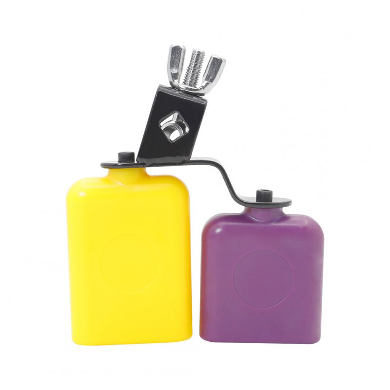 CB30 Cowbell Cow Loud Call Bells for Cheers Sports Games Weddings Percussion Instruments yellow + purple
