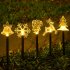 1 5V Solar LED Light Christmas Pathway Lawn Acrylic IP65 Waterproof Light Bell Christmas Tree Elk For Xmas 1 String  5 Lights   5 Christmas lights