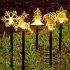 1 5V Solar LED Light Christmas Pathway Lawn Acrylic IP65 Waterproof Light Bell Christmas Tree Elk For Xmas 1 String  5 Lights   5 Christmas lights