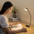 1 5W LED Reading Light Flexible Gooseneck Desk Lamp USB Charging Lightweight Button Control Night Light Folding Eye Caring Bed Lamp For Working Craft Studying R