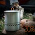 1 5l Outdoor Portable Heat Collection Tableware with Folding Handle Cooking Set for Camping Hiking Grey