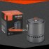1 5l Outdoor Portable Heat Collection Tableware with Folding Handle Cooking Set for Camping Hiking Grey