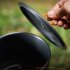1 5l Outdoor Portable Heat Collection Tableware with Folding Handle Cooking Set for Camping Hiking Grey