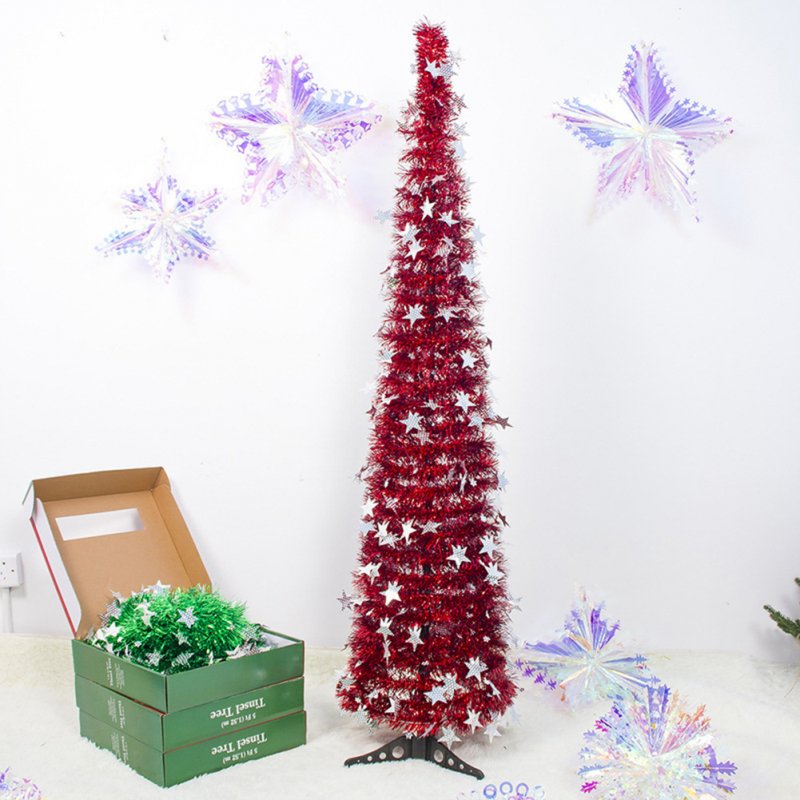 1.5m Artificial Sequins Christmas  Tree Decoration Christmas New Year Decoration For Home D red