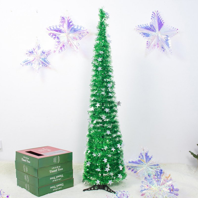 1.5m Artificial Sequins Christmas  Tree Decoration Christmas New Year Decoration For Home C green
