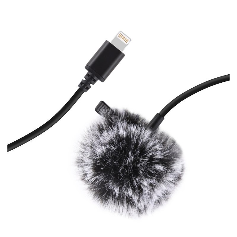 1.5m Clip-on Microphone Collar Tie Mobile Phone Lavalier Microphone Mic for ios Android Cell Phone Laptop 8Pin interface