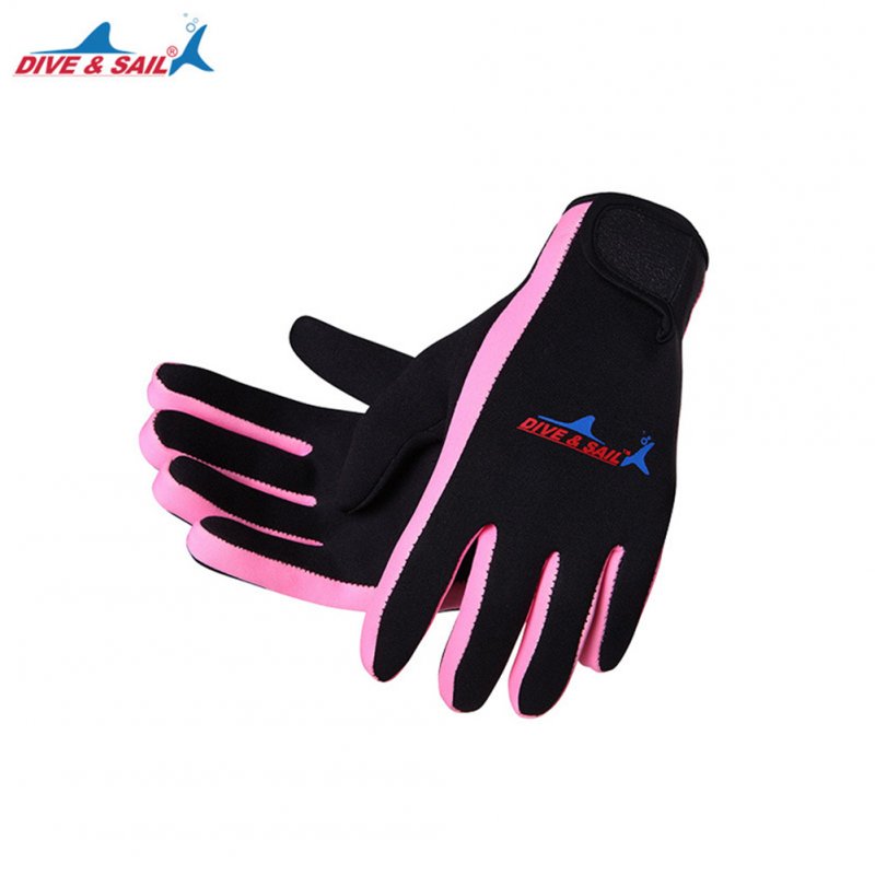 1.5mm Swimming Diving Neoprene Glove With Velcro For Winter Swimming Warm Anti-slip Gloves pink_S