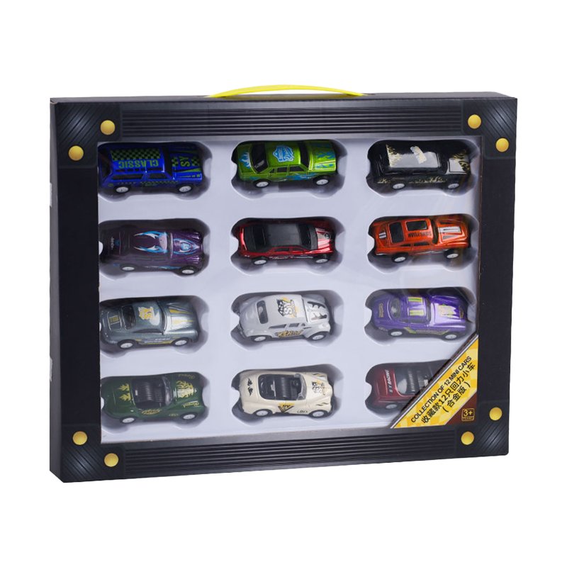 1:64 Alloy Car Model Children Simulation Pull-back Racing Car Toys For Boys Birthday Gifts Collection 12pcs