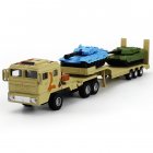 1:64 Military Transport Vehicle With Tank Model Children Boys Car Miniature Model Educational Toys yellow