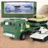 1 64 Military Transport Vehicle With Tank Model Children Boys Car Miniature Model Educational Toys yellow