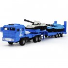 1:64 Military Transport Vehicle With Tank Model Children Boys Car Miniature Model Educational Toys blue