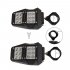 1 75    2  Side Rear View Mirrors Three color Rear Frame Rearview Mirror With Led Light For Utv Atv black