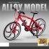 1 8 Simulation Mountain Bike Flat Head Alloy Sliding Steering Bicycle Model Ornaments For Collection Home Decoration red