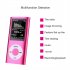 1 8 inch Mp3 Player Music Playing Built in Fm Radio Recorder Ebook Player With Headphones Usb Cable Pink