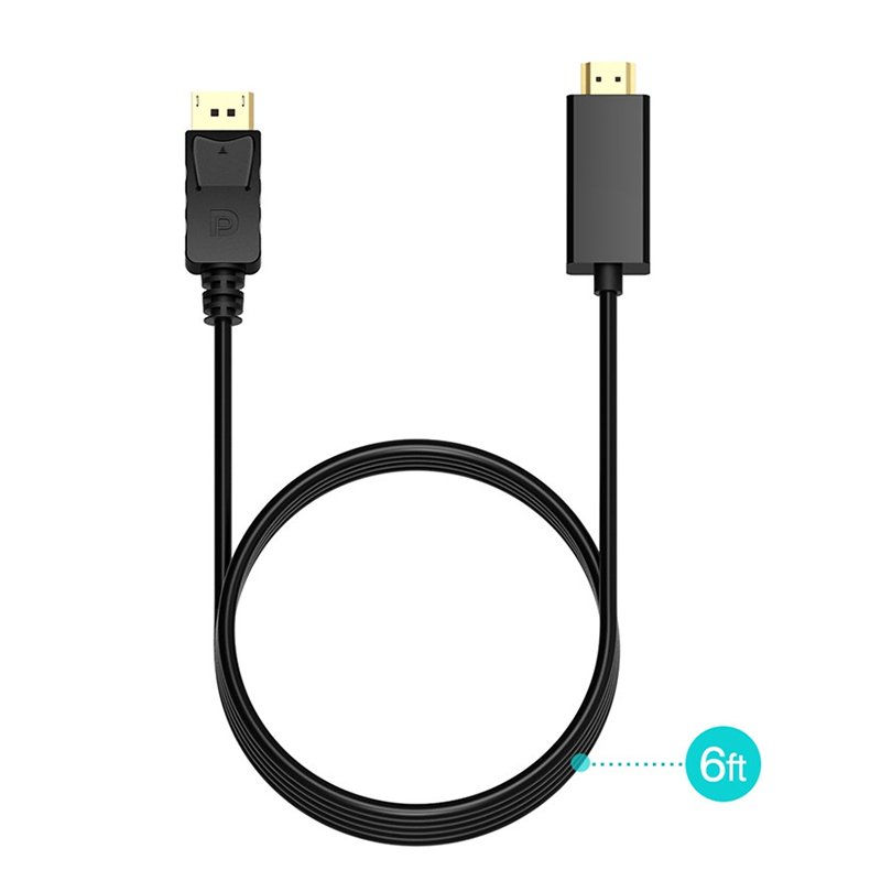 DP to HDMI Cable For PC HDTV Projector Laptop