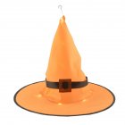 1 8pcs Halloween Hanging Witch Hat Shape Decoration for Outdoor Yard Tree  No light orange 1