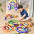 1 Box Wood Race Car Track  Building  Block  Educational  Toy Children Interactive Competitive Barrier Toys For 3 4 Years Old  without Batteries  Rocket runway 4