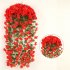 1 Bunch  Of Wall mounted  Flower Silk Flower Simulation Chlorophytum Decorative Fake Flower Scarlet