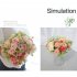 1 Bunch Vivid Artificial  Flower Colored French Style Rose Hand Bouquet Wedding Flowers Wall Diy Decoration Photography Props Light yellow 5 heads