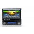 1 DIN Car DVD player with a 7 inch flip out screen  detachable front panel  and GPS