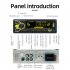 1 Din Car Radio Audio Dual Bluetooth HD Lossless Music Player Usb Card Reader with Colorful Light Black
