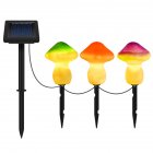 1 For 3 LED Solar Mushroom Light With 1.2V600MAH Battery IP65 Waterproof Outdoor Garden Decorative Landscape Lamp Three color