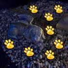 1 For 4 Solar String Light Intelligent Light Sensitive System Waterproof Bear Claw Footprint Shape For Outdoor Christmas Decoration warm light