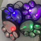1 For 4 Solar String Light Intelligent Light Sensitive System Waterproof Bear Claw Footprint Shape For Outdoor Christmas Decoration Colorful light