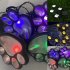 1 For 4 Solar String Light Intelligent Light Sensitive System Waterproof Bear Claw Footprint Shape For Outdoor Christmas Decoration Colorful light