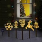 1 For 5 Christmas Outdoor Solar Lamp Including Reindeer Christmas Trees Snowflake Santa Jingle Bells Themes IP44 Waterproof Courtyard Light 1 for 5