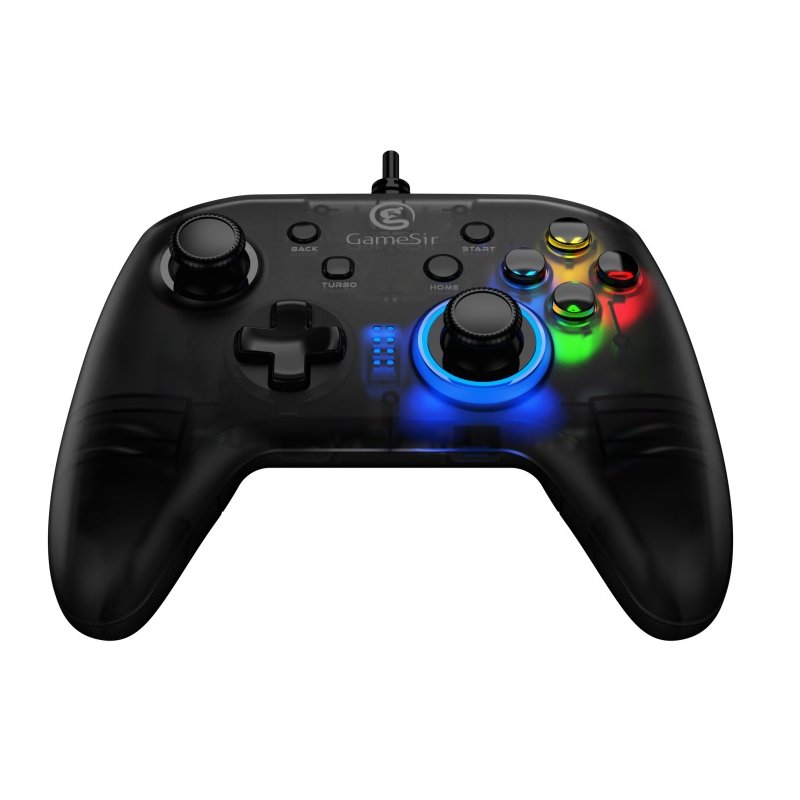 1 GameSir T4C Gamepad Controller Colorful LED Wireless Joystick for PS3/Switch/PC Windows Game black